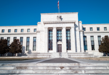 Federal Reserve wide angle on blue sky